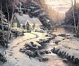 Evening Paintings - Evening Glow by Thomas Kinkade